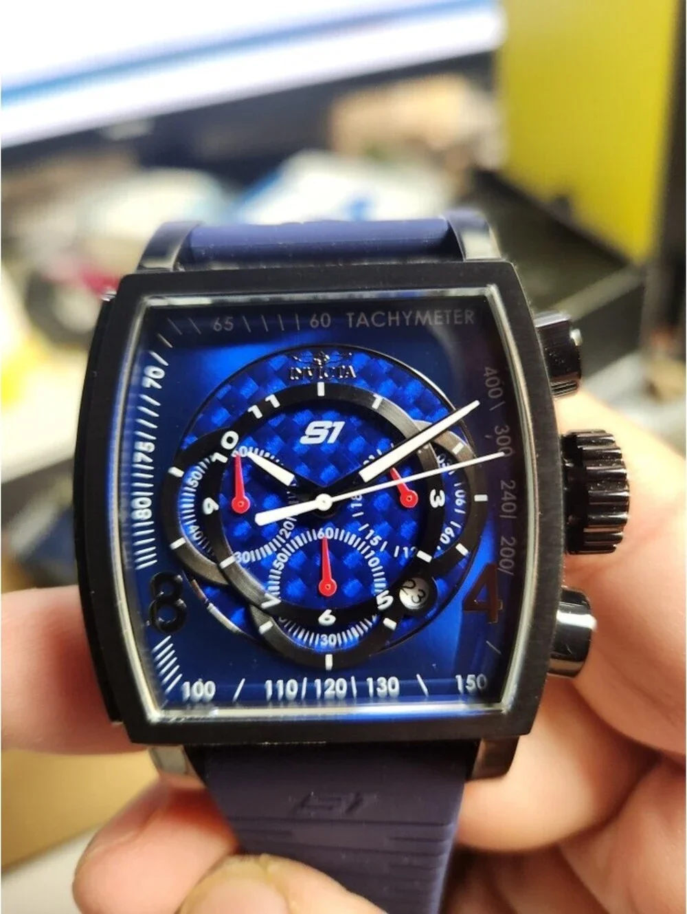 Invicta S1 Rally Men`s Deep Sea Blue  Carbon Fiber Dial Chrono, 48mm (48431)